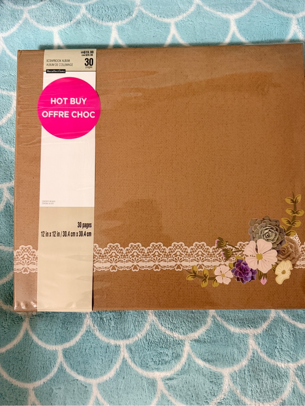 NEW WITH TAGS Recollections 12x12 Scrapbook Album | Rustic Floral Lace